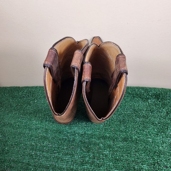 Justin Boots Cowgirl Boots Brown Leather Pull On Women Size 6.5B 4935 - Picture 5 of 11